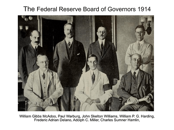 The FED Board of Governors in 1914 