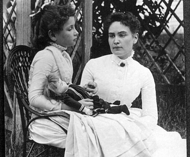 Helen Keller and Anne Sullivan 8 years old